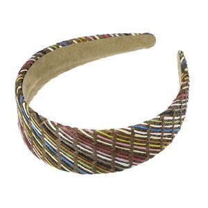 Classic Foam Raffia Straw Headband Deep Brown